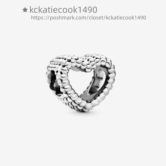 Pandora Beaded Open Heart Charm - Picture 1 of 5